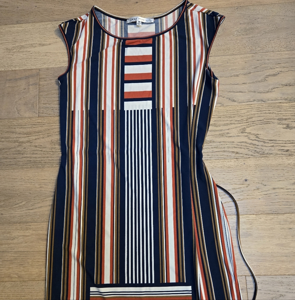 Max Studio Multicolor Striped Midi Dress